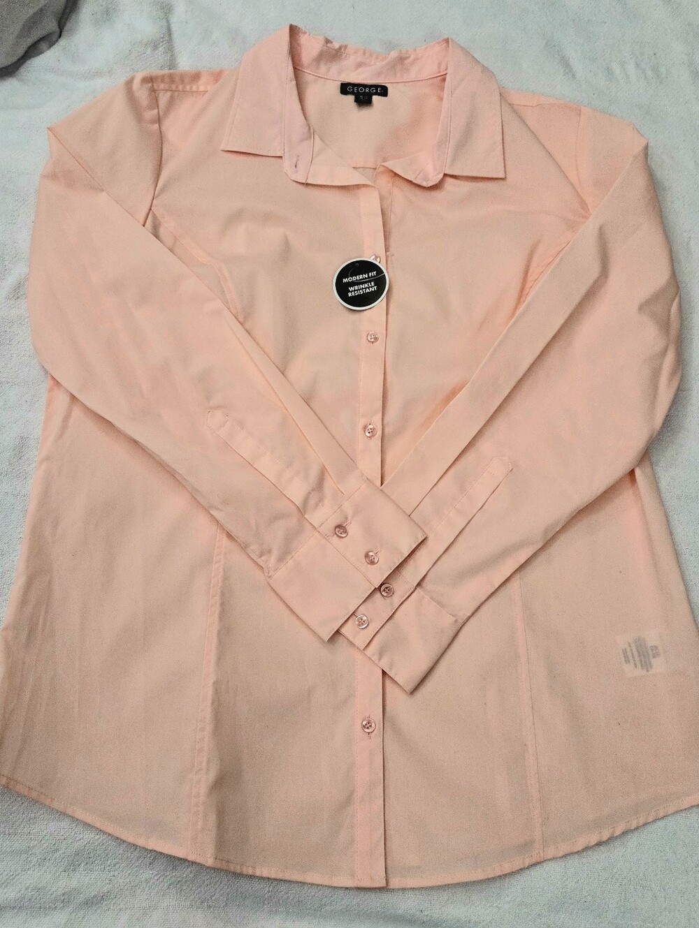 George Long Sleeve Button Down Shirt Peach Sherbet Coral XL (16-18) 3 for $20